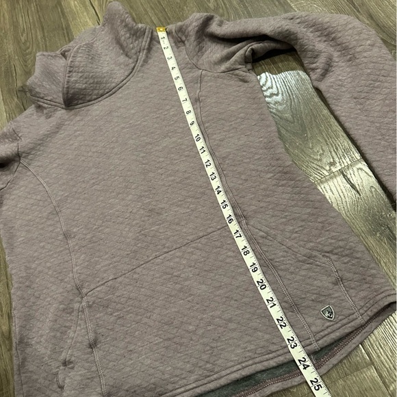 Kuhl Sweatshirt Women's L Top Purple Quilted Funnel Neck Pullover Outdoor Wool - Picture 12 of 13